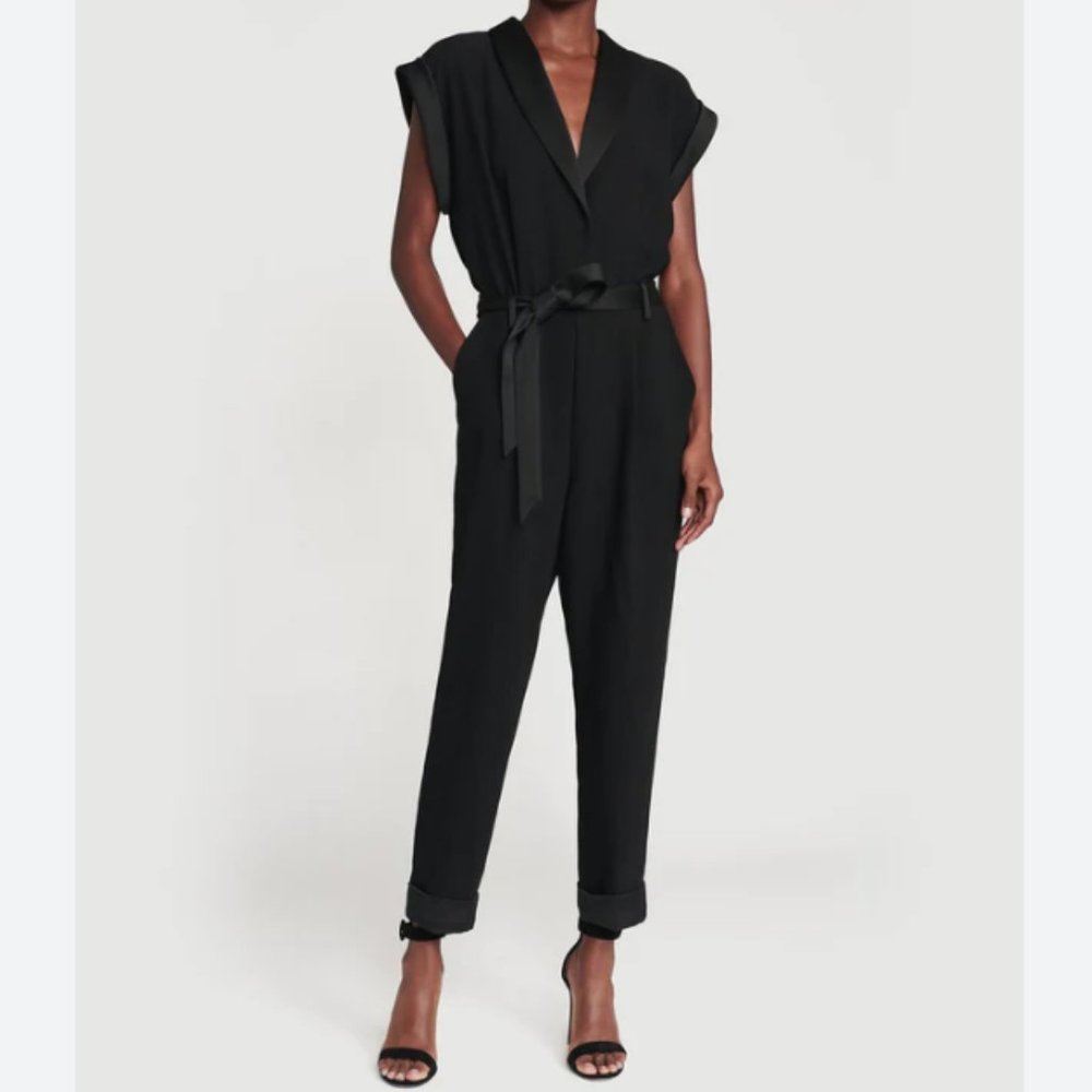 Frame Tux Jumpsuit in Noir size XL
